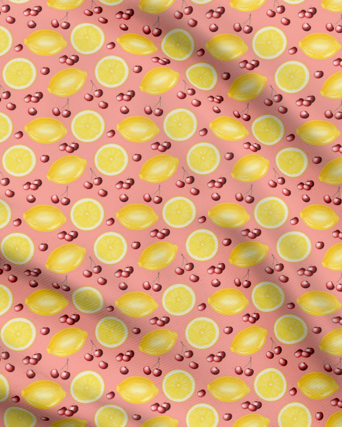 Repeat Pattern Fabric, “Cherry Lemonade”